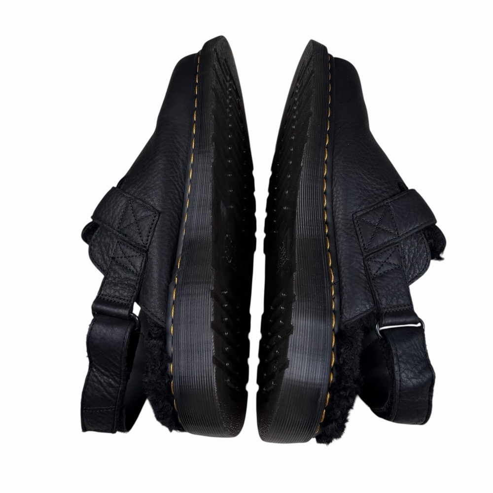 Dr Martens Jorge II Black Faux Fur Sling Back Mules Shoes Men's Sz 10 - Picture 4 of 9